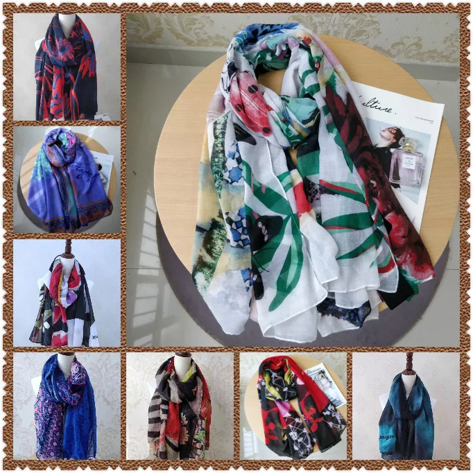 Top Trends: D Spain And The United States Fashion Scarf Women Printing Color Scarf Big Square Designer Head Scarf Sell Like Hot Cakes Shoppable Styles