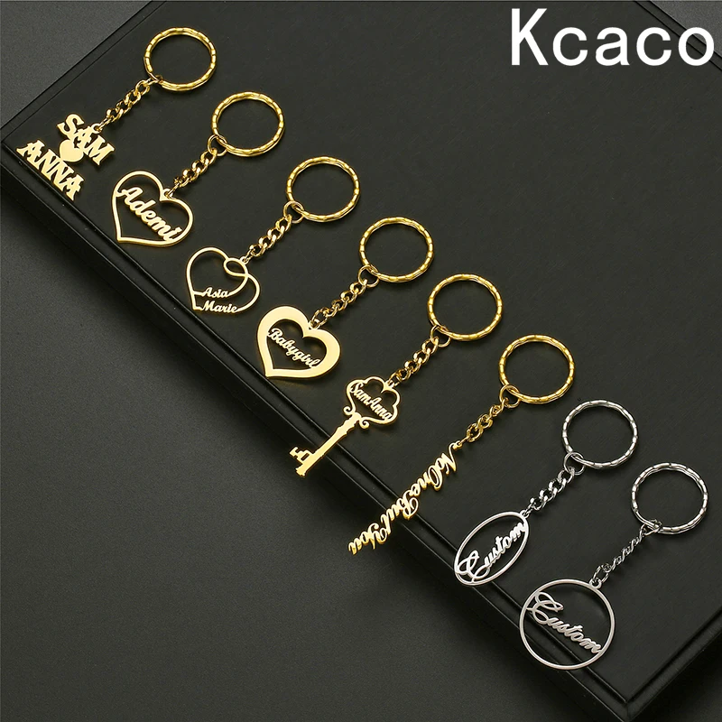 Top Trends: Custom Name Key Chains Personalized Stainless Steel Trad Key Ring 25mm Chain With Heart Pendant Letter Key Chain Male FemaleGift Shoppable Styles