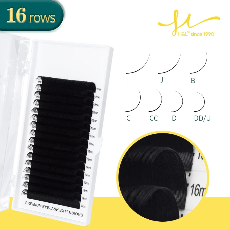 Top Trends: H&amp;L SINCE 1990 16Rows Faux Individual Lashes Maquiagem Cilios For Professionals Black Soft Eyelash Extension Thin Tape Shoppable Styles