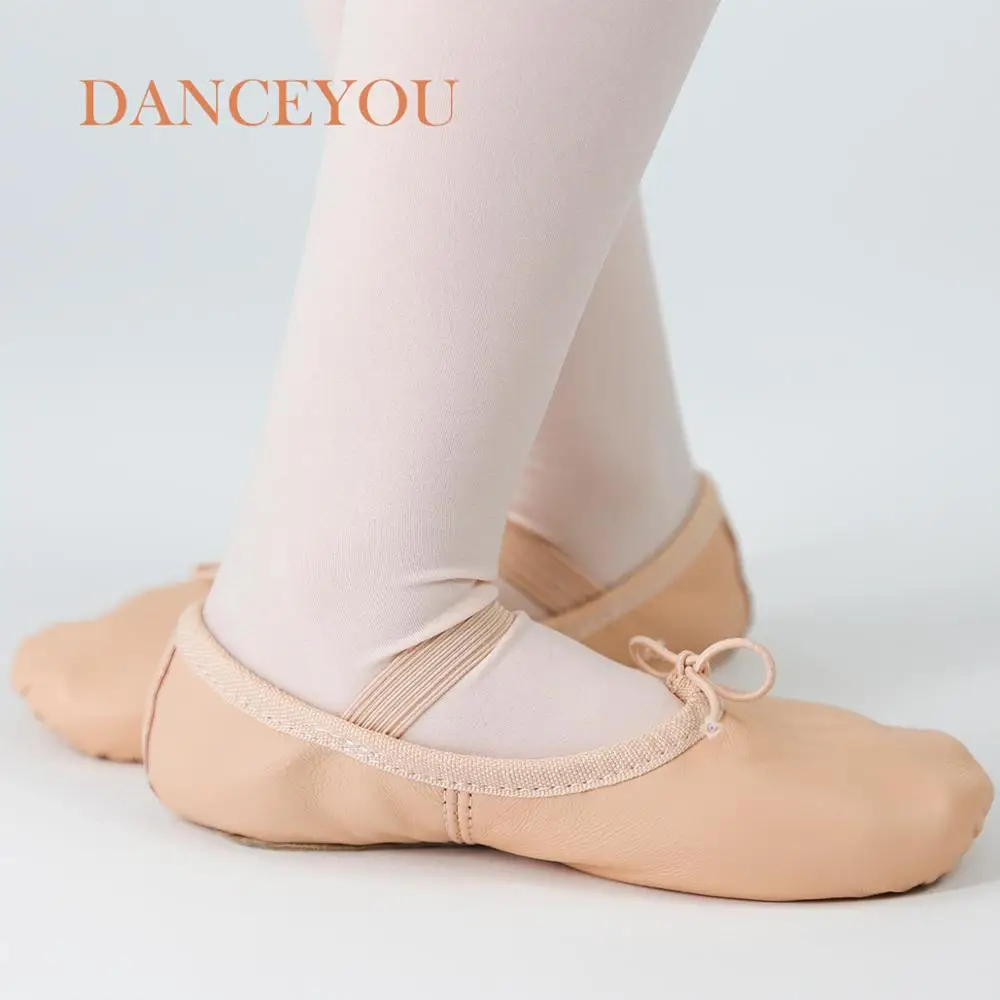 Top Trends: Leather Ballet Shoes Girls Full Cow Suede Sole Toddler Children Ballet Slippers Soft Gymnastics Dance Shoes Wholesale Dancewear Shoppable Styles