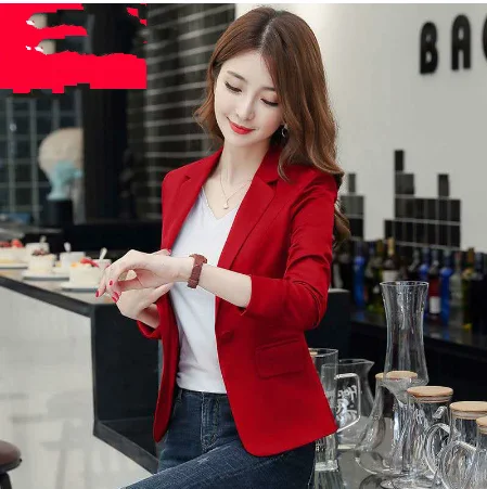 Top Trends: 2020 New Autumn Korean Version Of The Women's Self-cultivation Of The Skinny Casual Jacket Red Suit Female Regular Full Shoppable Styles - Image 4