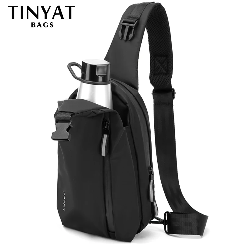 Top Trends: TINYAT Men Chest Bag Business Travel Shoulder Bag Sports Motorcycle Bag Anti-theft Crossbody Bags Messenger Bag Water Package Shoppable Styles