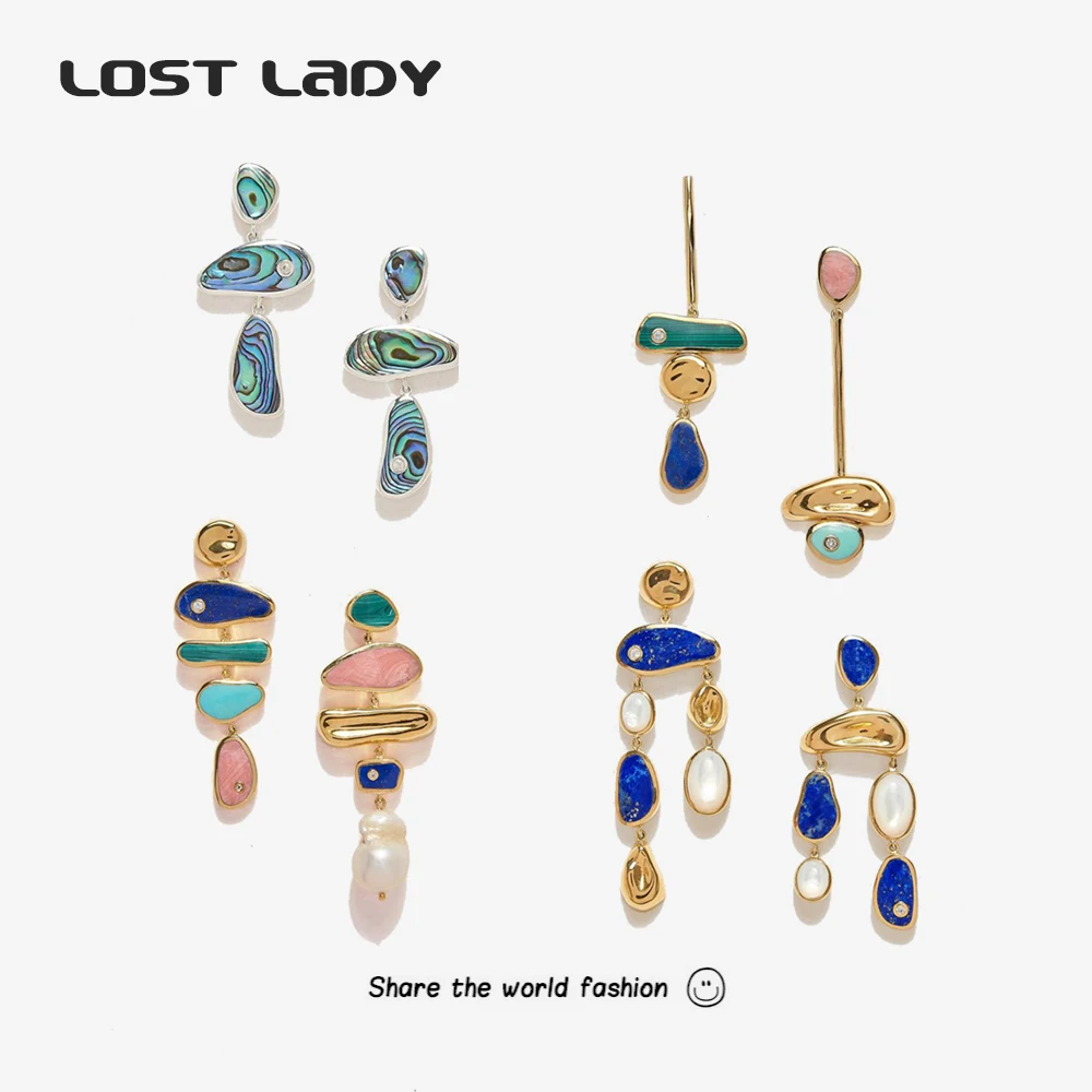 Top Trends: Lost Lady New Trendy Colorful Freshwater Pearl Lrregular Drop Earrings Jewelry For Women Fashion Accories Wholesale Wedding Gift Shoppable Styles