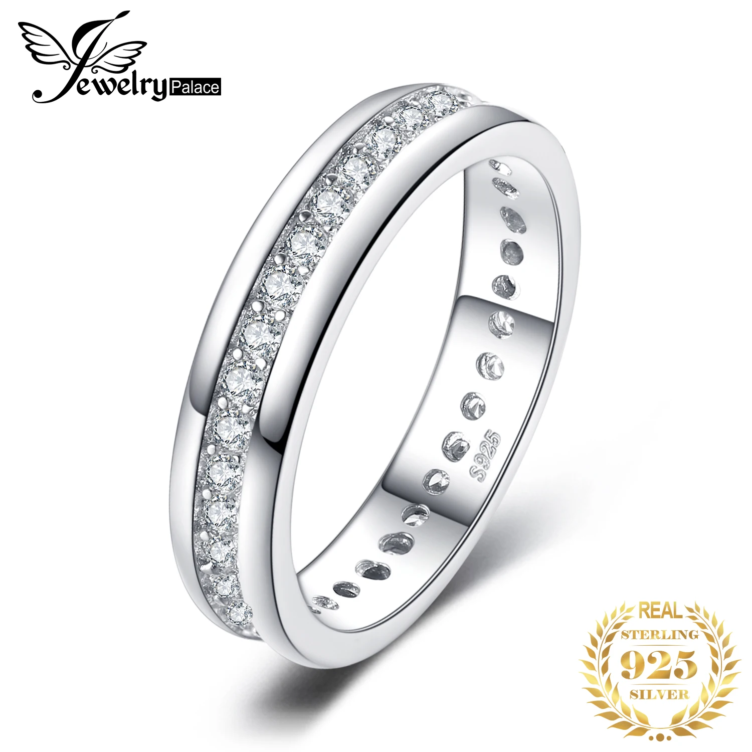 Top Trends: JewelryPalace Solid 925 Sterling Silver Wedding Engagement Ring For Woman AAAAA CZ Simulated Diamond Band Ring Luxury Jewelry Shoppable Styles