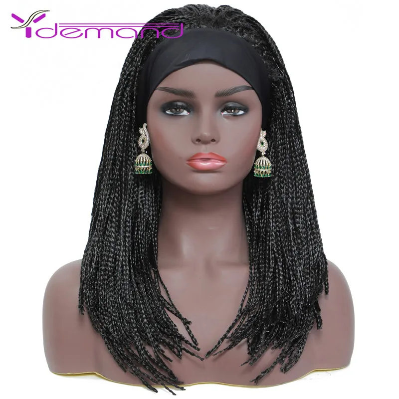 Top Trends: Y Demand Braided Wigs Medium Long Braiding Crochet Hair Synthetic For Women With Headband Headband Half Wigs Shoppable Styles