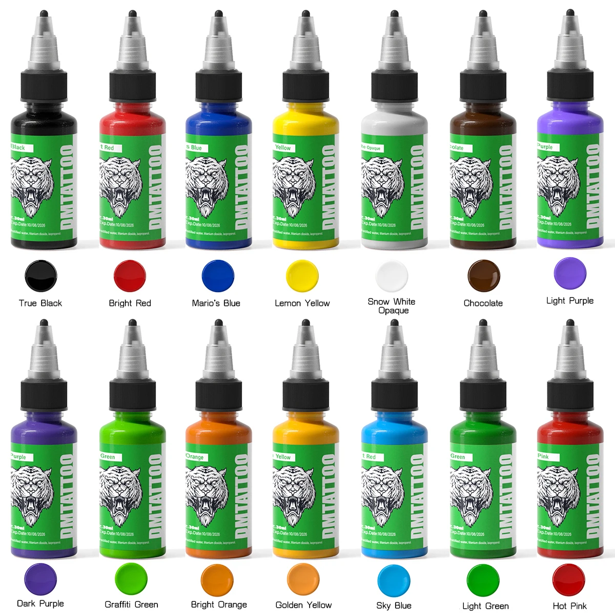 Top Trends: 30ml / Bottle Tattoo Ink Set 14 Colors Professional Natural Plant Black Tattoo Pigments Kit For Permanent Body Art Painting Shoppable Styles