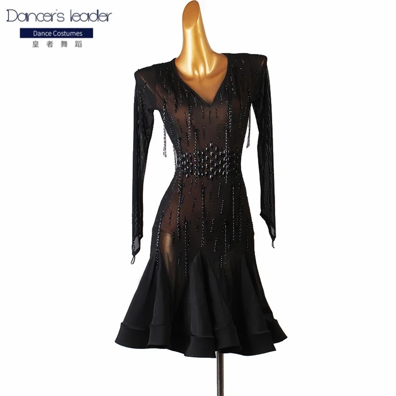 Top Trends: Latin Dance Woman Adult Children Beaded Fringe Dress Practice Clothes Professional Rumba Samba Performance Skirt Shoppable Styles