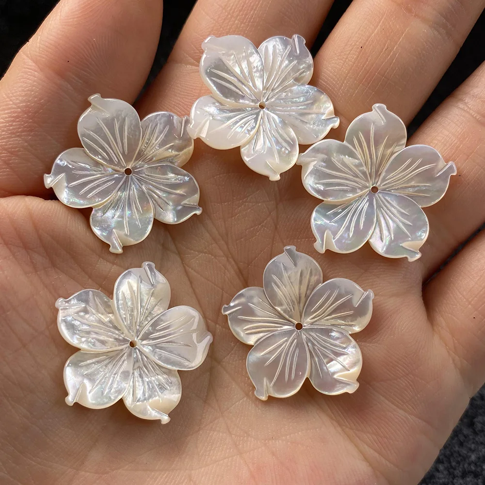 Top Trends: High Quality 2Pcs Natural Carved Mother Of Pearl White Flower Shell Beads For DIY Fashion Earrings Jewelry Making Findings Shoppable Styles