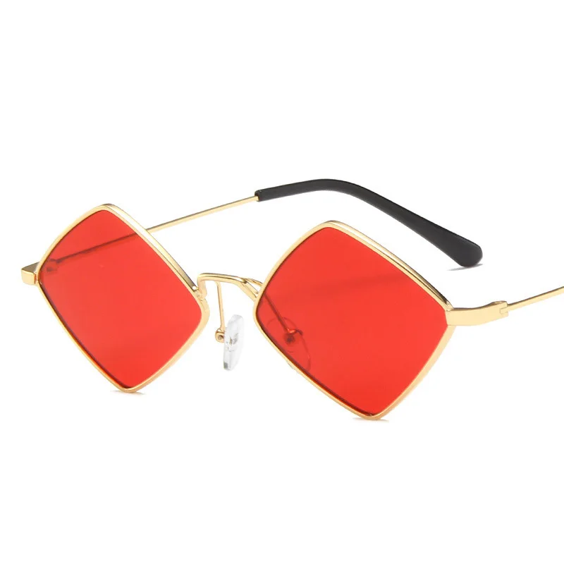 Top Trends: Elbru Retro Diamond Shaped Sunglasses Fashion Metal Irregular Sunshades Eyewear Male Female Colorful Lens Sun Spectacles Unisex Shoppable Styles - Image 3