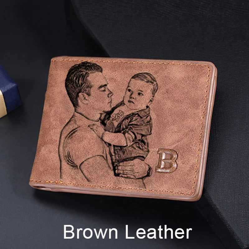 Top Trends: Custom Personality Short Double-Fold PU Leather Men Wallet Fashion Brown Engraving Text Custom Wallet For Men Fathers Day Gifts Shoppable Styles