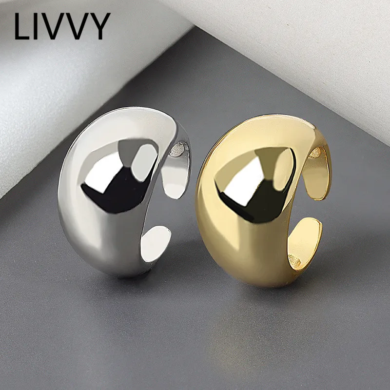 Top Trends: LIVVY Korean Simple Silver Color Handmade Rings For Women Wedding Couple Creative Geometric Engagement Jewelry Gifts Shoppable Styles