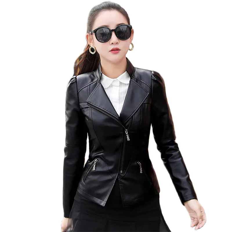 Top Trends: Faux Leather Jacket Women 2020 Black Jackets Clothing Spring Autumn Short Coat Zipper Pockets PU Coats Feminina JD790 Shoppable Styles