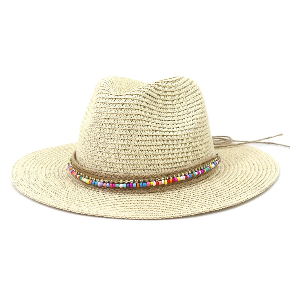 Top Trends: Pink Panama Hat Womens Sun Hat Straw Beach Fedora Summer Hat Wide Brim Sombreros Shoppable Styles - Image 4