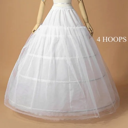 Top Trends: Jupon White 4 Hoops Petticoats For Wedding Dress Ball Gown Plus Size Bride Petticoat 4 Circles One Layer Tulle Underskirt Shoppable Styles - Image 2