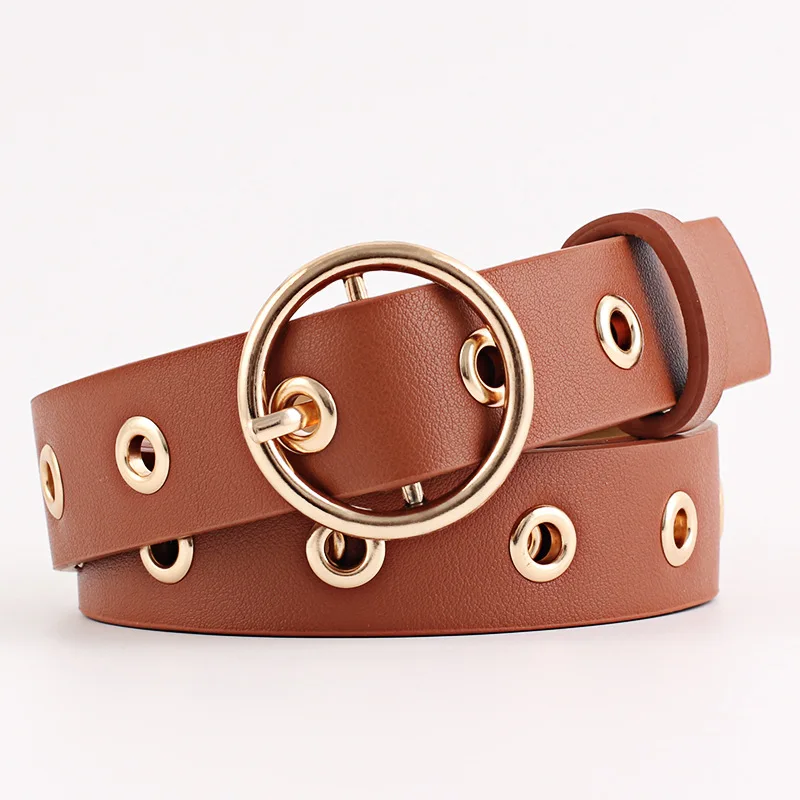 Top Trends: Women Round Buckle Hole Fashion Versatile Belt Solid Black Casual Belts 2022 New Simple Versatile Elegant White Women Belt Shoppable Styles - Image 2