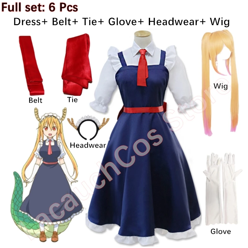 Top Trends: New Anime Miss Kobayashi&#039;s Dragon Maid Tohru Cosplay Costume For Women Lacauch Kobayashi Holiday Party Maid Uniforms Costume Wig Shoppable Styles