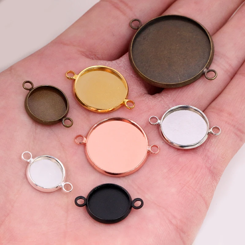 Top Trends: 8-25mm Cabochon Base Tray Bezels Blank Gold Bracelet Setting Supplies For Jewelry Making Findings Accessories Shoppable Styles - Image 2