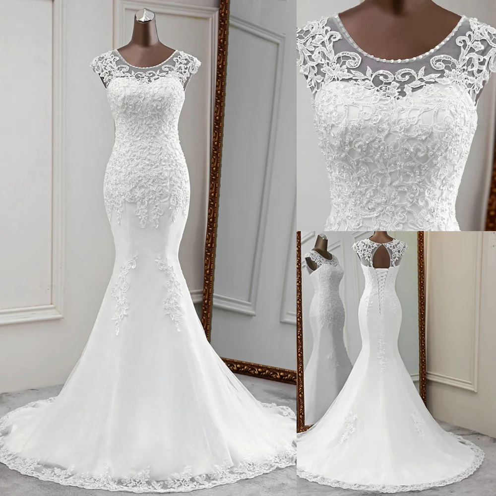 Top Trends: New Style Mermaid Wedding Dress Applique Wedding Gowns Sexy Vestido De Noiva Sleeveless Robe De Mariee Marriage Shoppable Styles