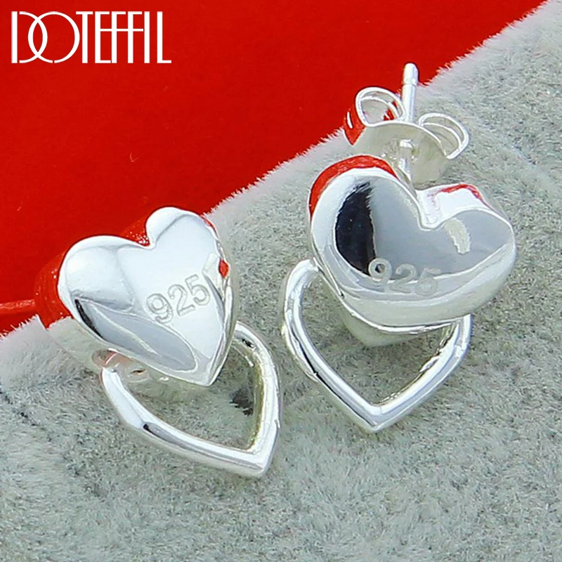 Top Trends: DOTEFFIL 925 Sterling Silver Heart Stud Earrings For Woman Wedding Engagement Fashion Party Charm Jewelry Shoppable Styles