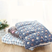 Dogs Cats Blanket Bed Mat Soft Coral Fleece Winter Thicken Warm Sleeping Dog Beds for Small Pet Medium Supply Dropshipping