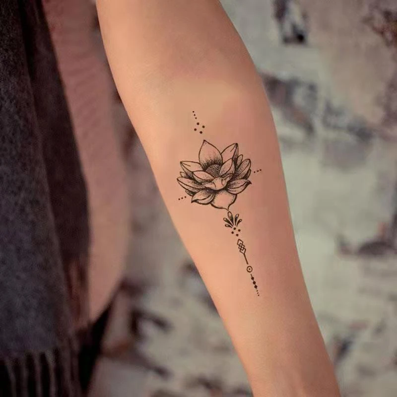 Top Trends: New Lotus Temporary Tattoo Stickers For Men Women Waterproof Long Lasting Sexy Fashion Cool Fake Tattoos Arm Calf Back Tattoos Shoppable Styles