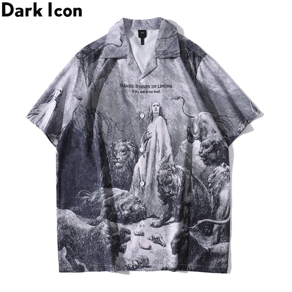 Top Trends: Dark Icon Hawaiian Shirt Men Summer Beach Holiday Men&#039;s Shirts Vintage Street Male Top Shoppable Styles