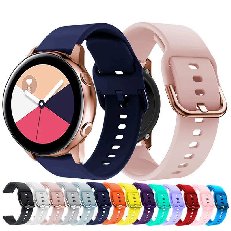 Top Trends: 18mm 22mm 20mm Silicone Strap For Samsung Galaxy Watch 42 46mm Active2 Gear S2 S3 Huami Amazfit BIP Huawei Watch Wristband Shoppable Styles