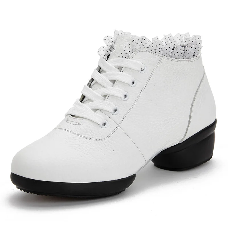 Top Trends: Sneakers Genuine Leather Shoes Woman Mesh Jazz Dance Shoes Women Shoes Square Sports Dancing Shoes Breathable Soft Bottom Shoppable Styles