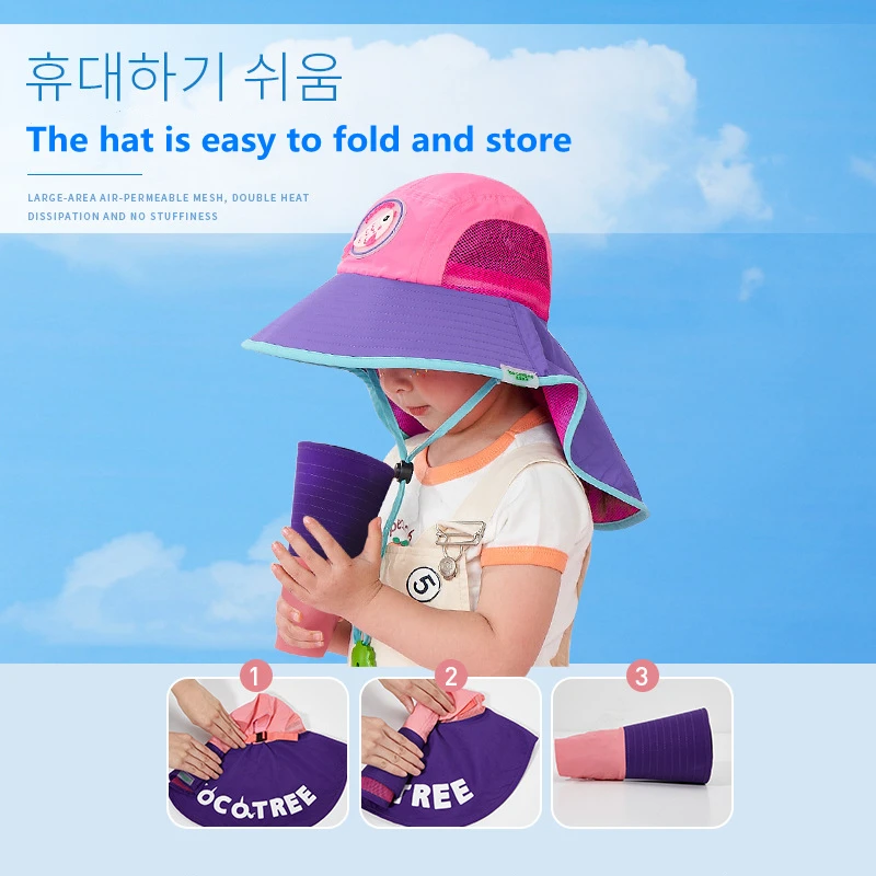 Top Trends: Kocotree Wide Brim Children Sun Hat Kids Bucket Cap Summer Beach Girls Travel Outdoor Fashion Cute Dinosaur Boy Casual Sun Hats Shoppable Styles - Image 6