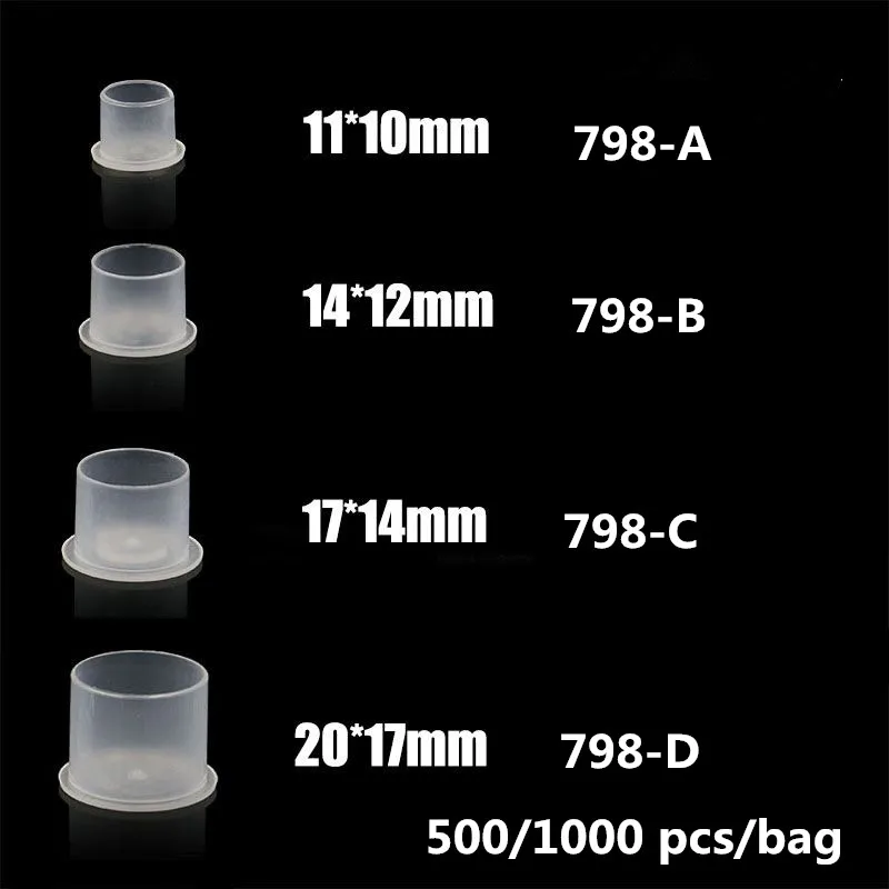 Top Trends: 500 / 1000 PCS Disposable Microblading Steady Plastic Tattoo Ink Cups 4 Sizes Permanent Makeup Pigment Clear Holder Container Cap Shoppable Styles