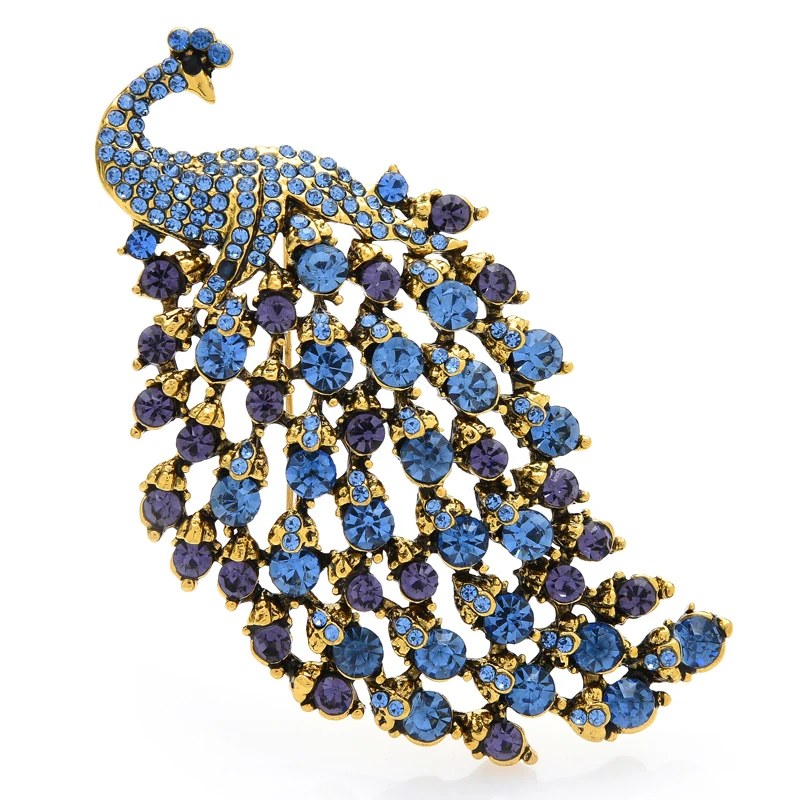 Top Trends: Wuli&baby Normal Size Peacock Brooches For Women Rhinestone 4-color Beauty Bird Party Office Brooch Pin Gifts Shoppable Styles