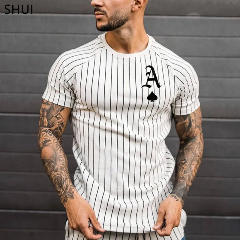 Top Trends: 2021 Summer Men's T-shirt Summer Men's Street Style Round Neck Shirt Fashion Poker Print Short Sleeve Zebra Stripe Printed Top Shoppable Styles