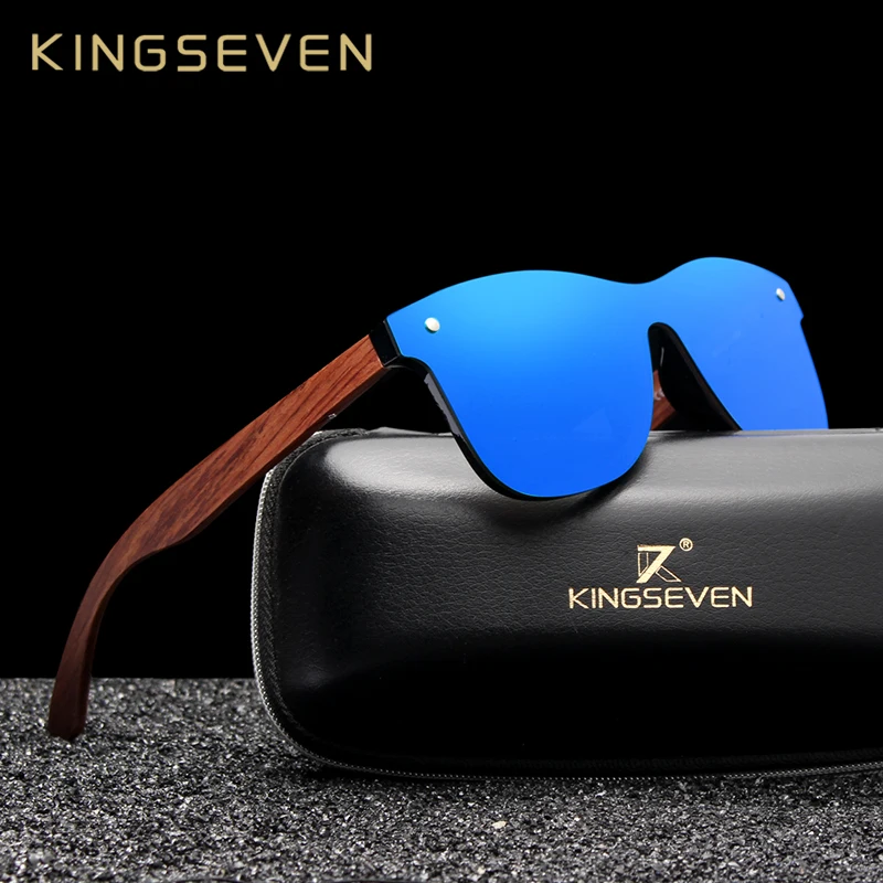 Top Trends: KINGSEVEN Natural Wooden Sunglasses Men Polarized Fashion Sun Glasses Original Eye Protection Eyewear Oculos De Sol Masculino Shoppable Styles