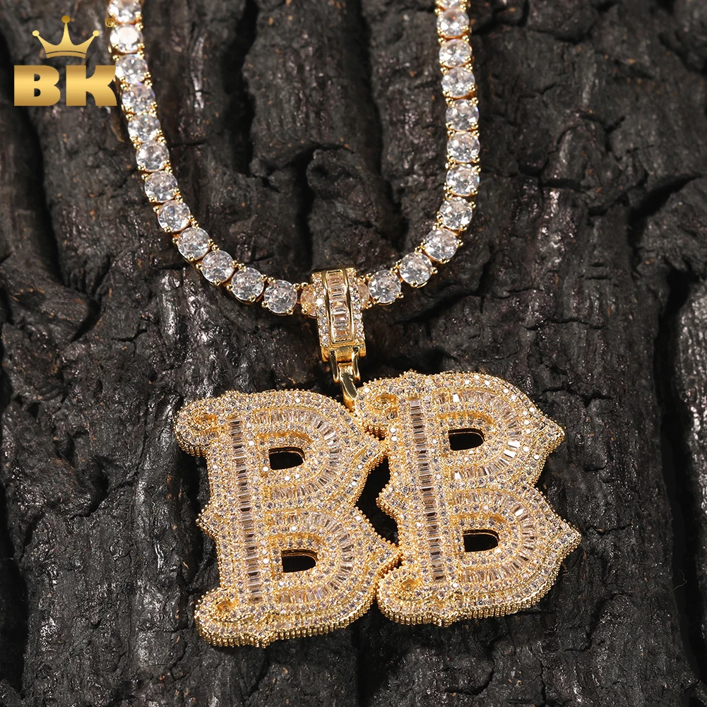 Top Trends: THE BLING KING Custom Name Iced Out Baguettecz Cubic Zirconia Number Letter Pendant Chain Necklace Hiphop Punk Jewelry For Gift Shoppable Styles