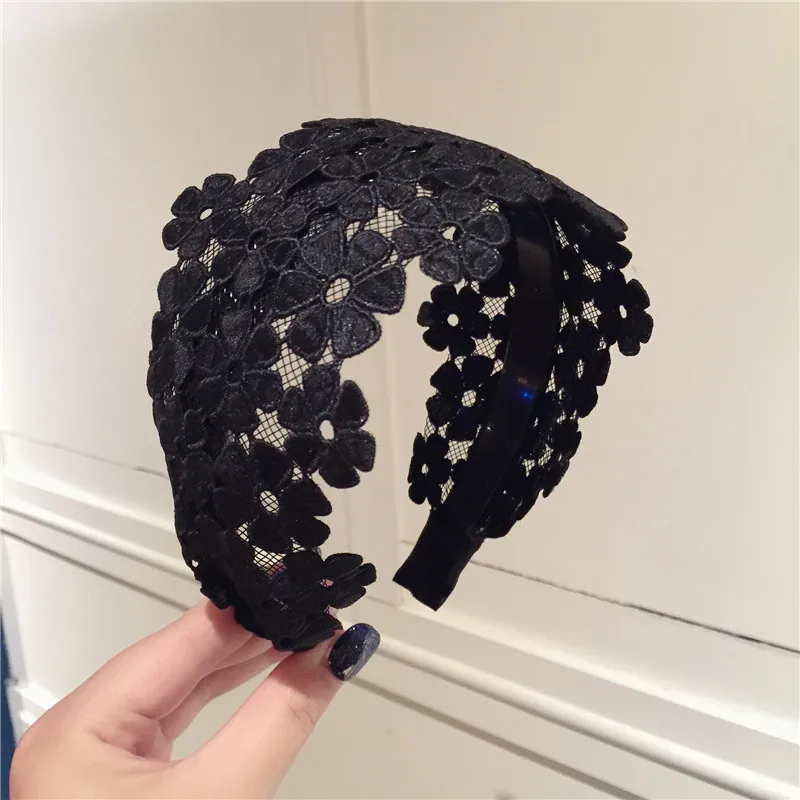 Top Trends: Embroidery Petal Flower Wide Headbands For Women Hair Accessories Scrunchies Hairbands Bows Hairband Headband For Girls Shoppable Styles