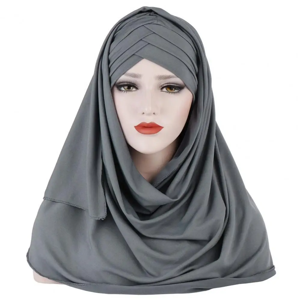 Top Trends: Jersey Scarf Full Coverage Non-slip Pure Color Women Shawls Headscarf For Daily Shoppable Styles - Image 3