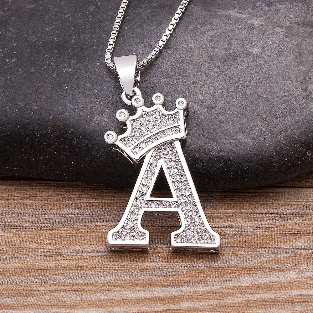 Top Trends: Fashion Luxury A-Z Crown Alphabet Pendant Chain Necklace Punk Style Lucky Initial Name Jewelry Best Party Wedding Birthday Gift Shoppable Styles