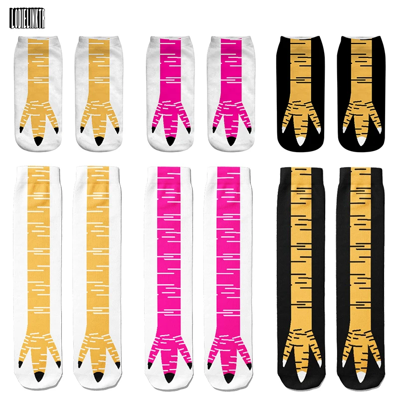 Top Trends: Creative 3D Printing Chicken Feet Funny Socks Women Summer Cotton Breathable Cute Happy Socks Ainimals Men's Casual Calf Socks Shoppable Styles