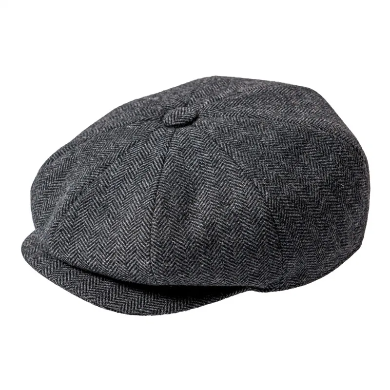 Top Trends: JANGOUL Newsboy Caps News Fashion Men Wool Blend Flat Cap 8 Pane Hat Driving Hats With Button Front Gatsby Cap For Male Shoppable Styles