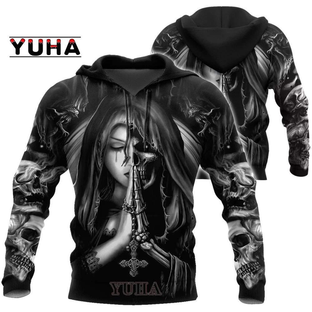 Top Trends: Men Women Children Funny Hoodies Art Graffiti Tops Gothic Skull 3D Print Sweatshirt Boy Girl Kids Cool Streetwear Pullover Shoppable Styles