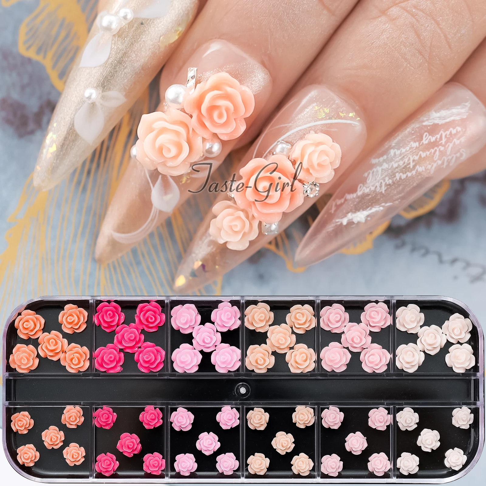 Top Trends: 1 Box Mixed Design 3D Acrylic Flower Nail Art Decoration Charms Kit Fake Nails Accesorios Manicure Decor Nail Supplies Set Shoppable Styles