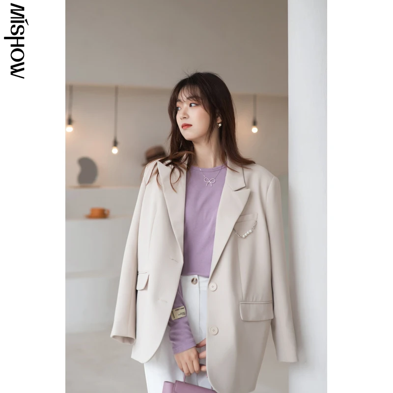 Top Trends: MISHOW 2020 Spring Blazers For Women Elegant Long Sleeve Office Lady Fashion Tops Outerwear Female Jackets MX21A6952 Shoppable Styles