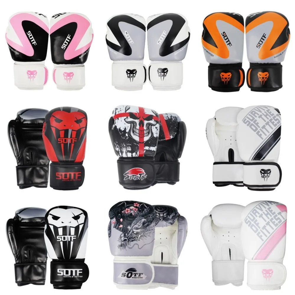 Top Trends: SUOTF MMA Fierce Fighting Boxing Sports Leather Gloves Tiger Muay Thai Boxing Pads Fight Women / Men Sanda Boxe Thai Glove Box Shoppable Styles