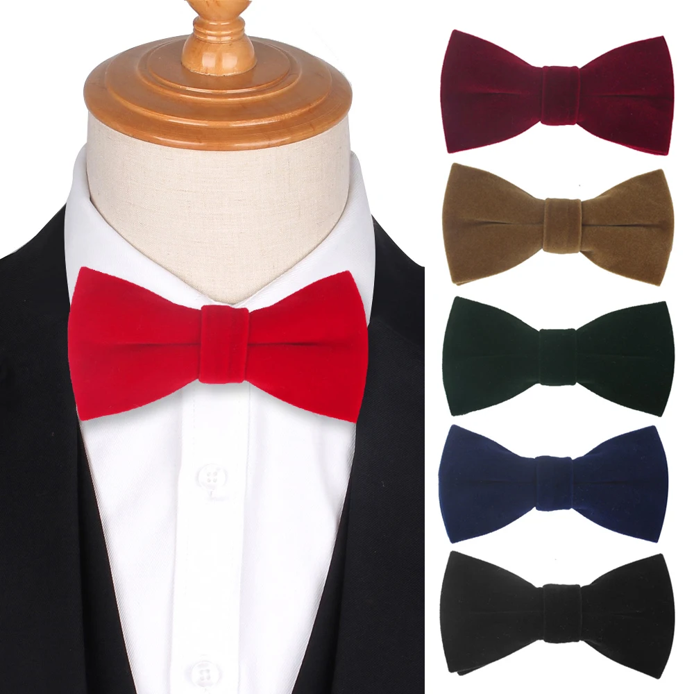 Top Trends: Velvet Men Bow Tie Classic Solid Bowtie For Men Women Adjustable Male Bow Ties For Wedding Party Butterfly Suits Cravats Bowties Shoppable Styles