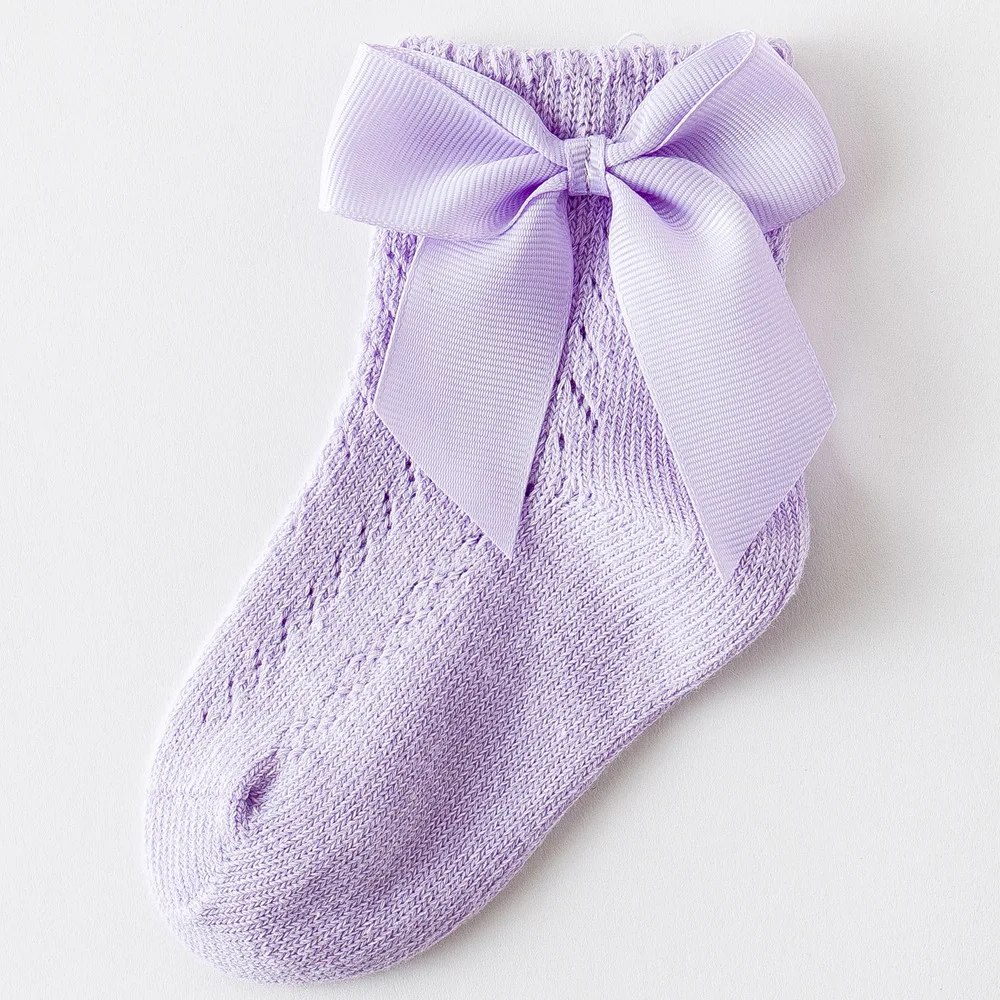 Top Trends: 0-5Years Newborn Baby Girls Socks With Bows Breathable Toddlers Girl Short Socks Hollow Out Kids Infant Princess Cute Socks Shoppable Styles - Image 5