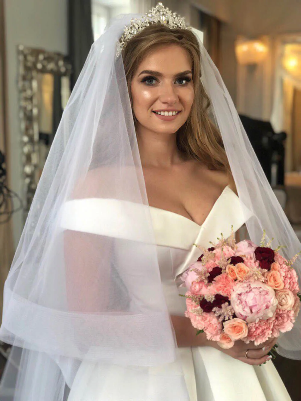 Top Trends: Horsehair Edge Long Wedding Veil 2 Tiers Cathedral Bridal Veil With Comb 2T 3 Meters Cover Face Veil Wedding Accessories Shoppable Styles