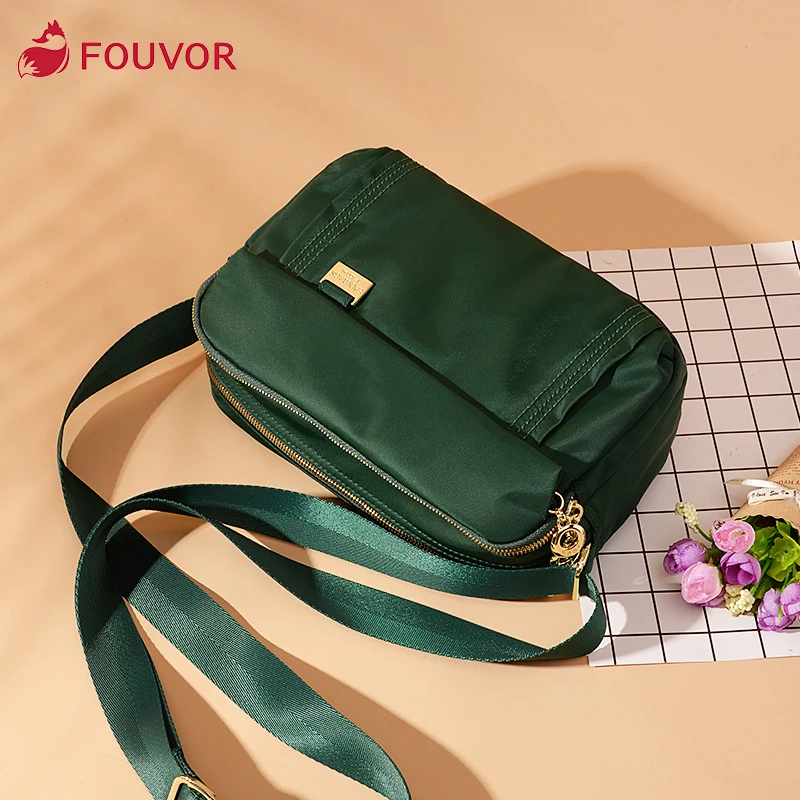 Top Trends: Fouvor Waterproof Nylon Small Zipper Bag Women Simple Wild Canvas Casual Ladies Oxford Shoulder Bag Messenger Bag 6013-06 Shoppable Styles