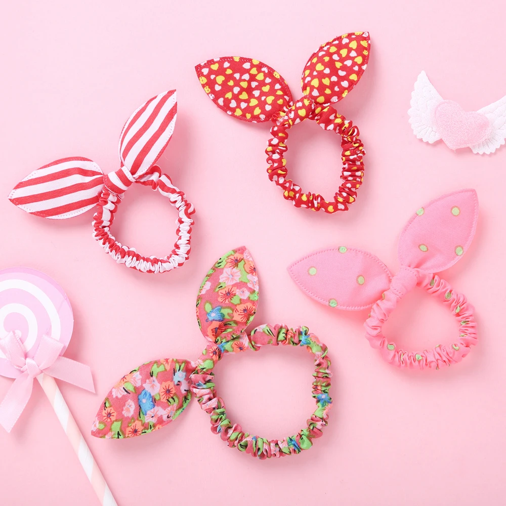 Top Trends: 10 Pcs Bunny Ears Bows Elastic Hair Bands For Children Baby Girls Rubber Headband Set Scrunchies Kids Cute Hair Accessories 2020 Shoppable Styles