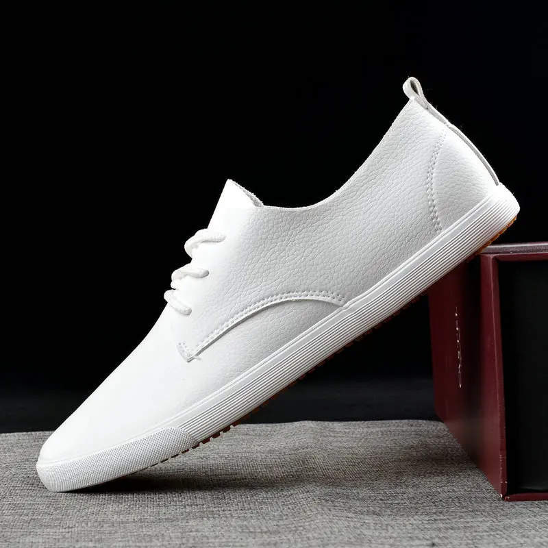 Top Trends: Summer Breathable Men's Shoes British Casual Shoes Board Shoes Round Toe White Style Korean Style Trendy Youth Shoes Sneakers Shoppable Styles