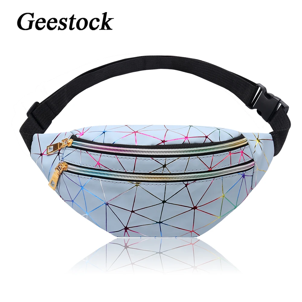 Top Trends: Geestock Holographic Waist Pack Bags For Women Glitter Fanny Pack Waterproof Belt Bag Fashion Laser Waist Pack Phone Pouch Shoppable Styles